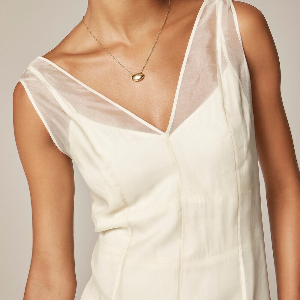 J. Crew Women's Ayered Organza Shift Midi Dress Ivory Lace Size 10 NWT - Picture 4 of 14